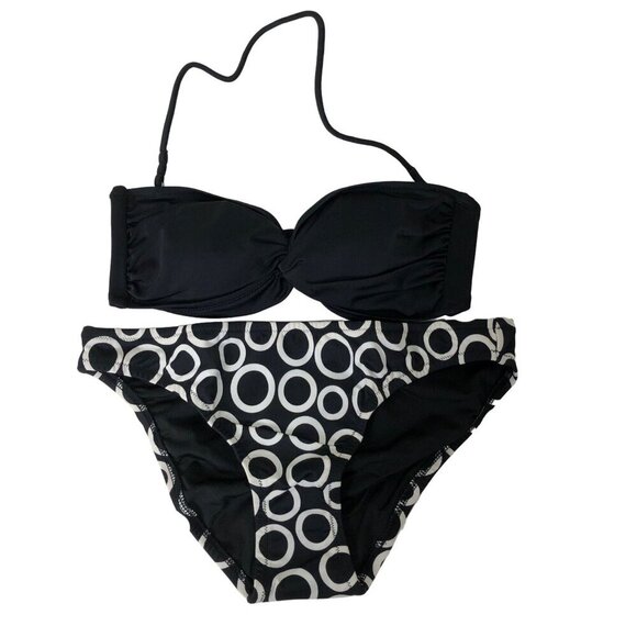 VICTORIA'S SECRET BLACK WHITE 2 PIECES SWIMSUIT SMALL NEW - Picture 5 of 9